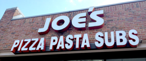 Joe's Pizza Pasta and Subs Sign
